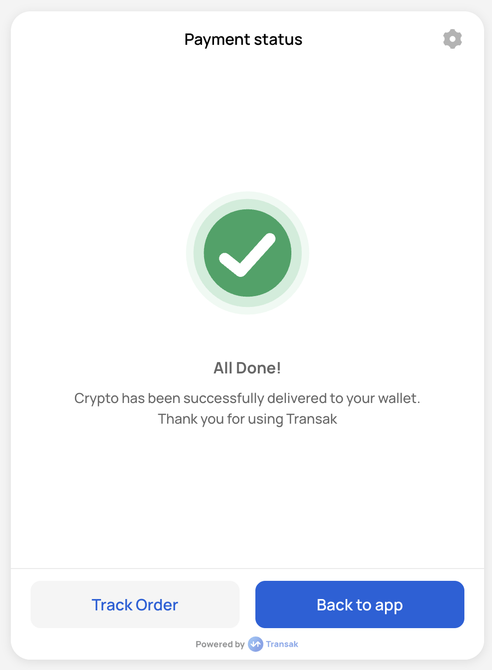 Order Status Screen
